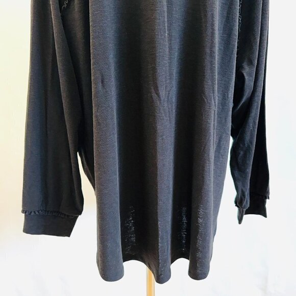NWT LAUREN CONRAD Women Long Sleeve Pullover Round Neck Black Shirt Plus Size 4X - Picture 10 of 14